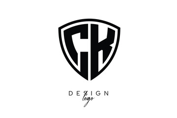 CK  Shield Letter Logo Modern Monogram Emblem for Security, Sports, Corporate & Premium Branding