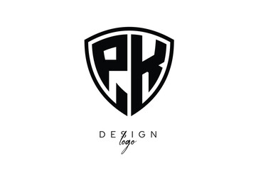 PK  Shield Letter Logo Modern Monogram Emblem for Security, Sports, Corporate & Premium Branding