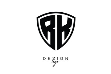 RK  Shield Letter Logo Modern Monogram Emblem for Security, Sports, Corporate & Premium Branding