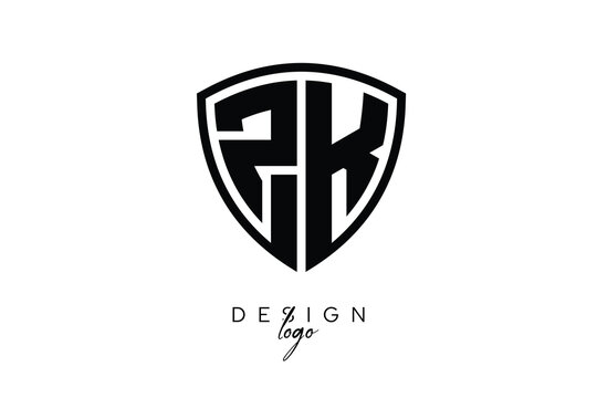 ZK  Shield Letter Logo Modern Monogram Emblem for Security, Sports, Corporate & Premium Branding