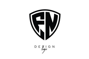 FN  Shield Letter Logo Modern Monogram Emblem for Security, Sports, Corporate & Premium Branding