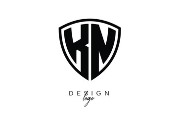 KN  Shield Letter Logo Modern Monogram Emblem for Security, Sports, Corporate & Premium Branding