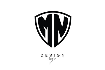 MN  Shield Letter Logo Modern Monogram Emblem for Security, Sports, Corporate & Premium Branding