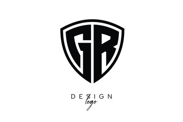 GR  Shield Letter Logo Modern Monogram Emblem for Security, Sports, Corporate & Premium Branding