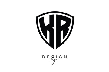 KR  Shield Letter Logo Modern Monogram Emblem for Security, Sports, Corporate & Premium Branding