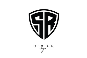 SR  Shield Letter Logo Modern Monogram Emblem for Security, Sports, Corporate & Premium Branding