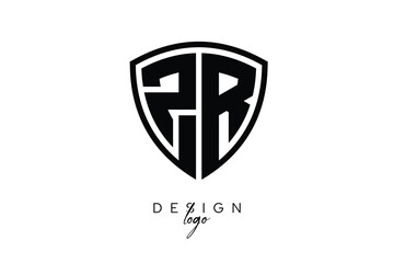 ZR  Shield Letter Logo Modern Monogram Emblem for Security, Sports, Corporate & Premium Branding