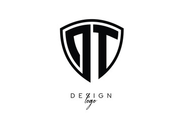 DT  Shield Letter Logo Modern Monogram Emblem for Security, Sports, Corporate & Premium Branding