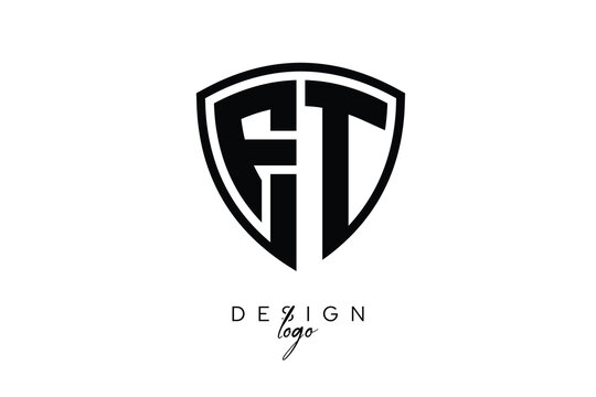 ET  Shield Letter Logo Modern Monogram Emblem for Security, Sports, Corporate & Premium Branding