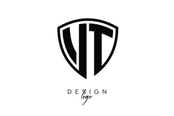 VT  Shield Letter Logo Modern Monogram Emblem for Security, Sports, Corporate & Premium Branding