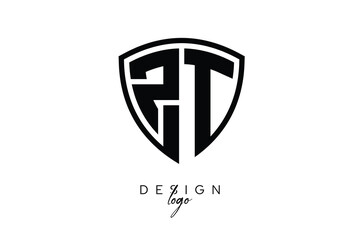 ZT  Shield Letter Logo Modern Monogram Emblem for Security, Sports, Corporate & Premium Branding