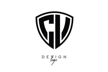 CV  Shield Letter Logo Modern Monogram Emblem for Security, Sports, Corporate & Premium Branding