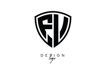 FV  Shield Letter Logo Modern Monogram Emblem for Security, Sports, Corporate & Premium Branding