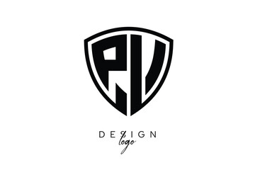 PV  Shield Letter Logo Modern Monogram Emblem for Security, Sports, Corporate & Premium Branding