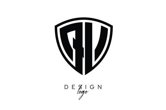 QV  Shield Letter Logo Modern Monogram Emblem for Security, Sports, Corporate & Premium Branding