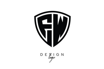 EW  Shield Letter Logo Modern Monogram Emblem for Security, Sports, Corporate & Premium Branding