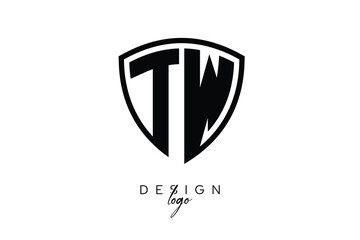 TW  Shield Letter Logo Modern Monogram Emblem for Security, Sports, Corporate & Premium Branding