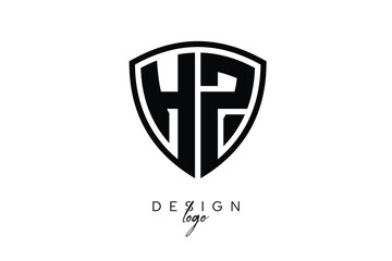 HZ  Shield Letter Logo Modern Monogram Emblem for Security, Sports, Corporate & Premium Branding