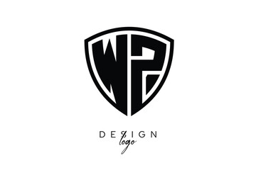 WZ  Shield Letter Logo Modern Monogram Emblem for Security, Sports, Corporate & Premium Branding