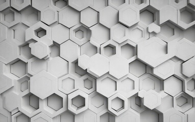 Fototapeta premium Hexagonal geometric pattern with three-dimensional effect