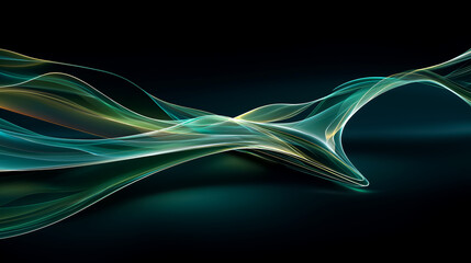 녹색 빛으로 빛나는 수소 연료 비행기 날개의 추상적인 컨셉, 추상적 배경-Abstract concept of hydrogen fuel plane wing glowing with green light, abstract background