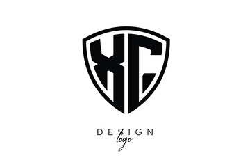 XC  Shield Letter Logo Modern Monogram Emblem for Security, Sports, Corporate & Premium Branding