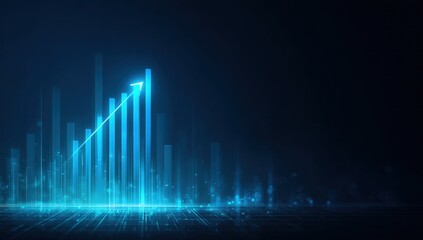 Abstract digital chart of upward trend