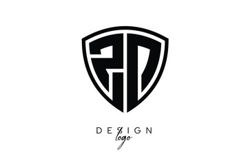 ZD  Shield Letter Logo Modern Monogram Emblem for Security, Sports, Corporate & Premium Branding