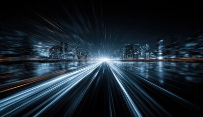 Obraz premium Night city highway with motion blur