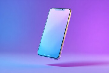 Modern smartphone mockup, vibrant gradient background