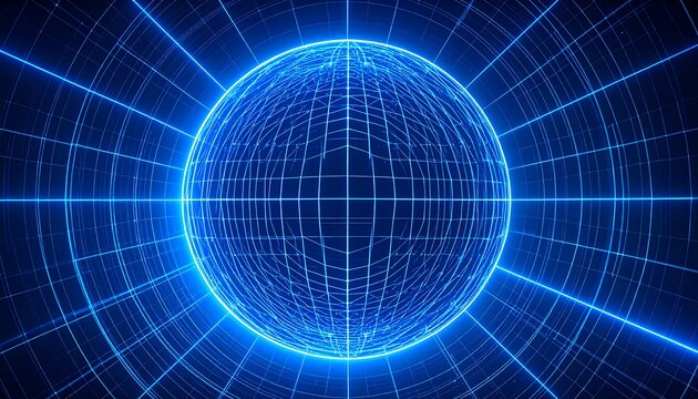 Abstract sphere in a grid - Powered by Adobe