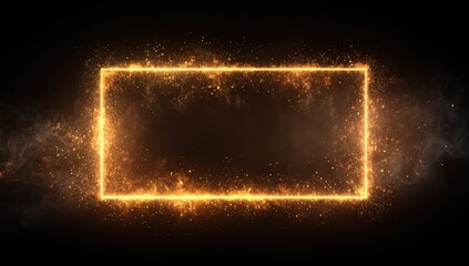 Fiery, glowing rectangular frame