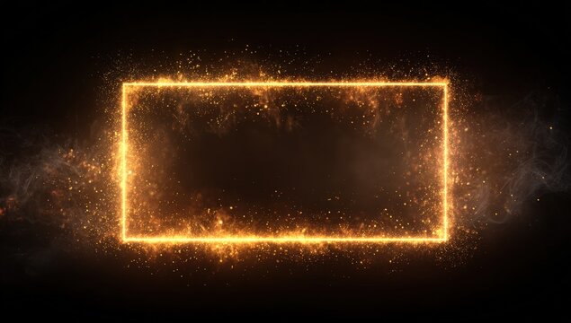 Fiery, glowing rectangular frame