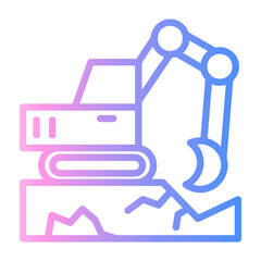 mining Line Gradient Icon