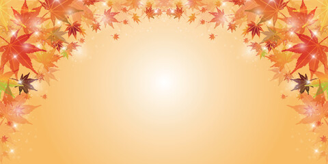 秋　紅葉　風景　背景	