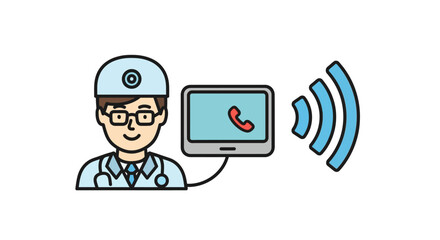 Online Doctor Consultation Illustration