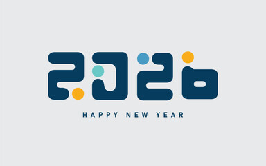 2026 Typography Design for New Year Celebration. 2026 Number Design Vector Illustration.