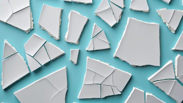 Science research ice regions ceramic shard pattern blue surface clean fracture layout minimal calm mood crack tile abstract blue background clean