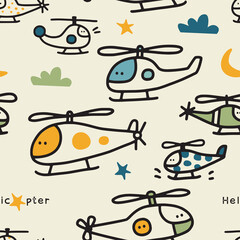 Hand Drawn Cartoon Helicopter Background
