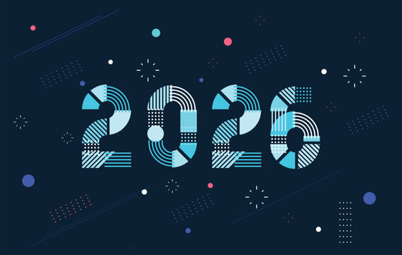 Happy new year 2026 celebration - best wishes 2026 - vector for poster, banner, greeting and new year 2026 