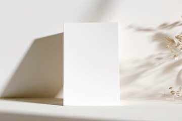Elegant Stationery Mockup with Botanical Shadow Overlay for Branding and Presentation Design