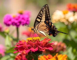 Butterfly on a vibrant flower