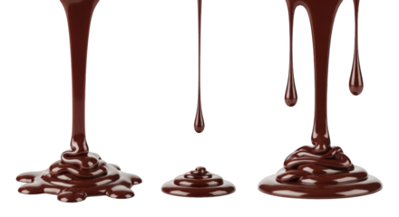 Decadent Chocolate Pouring with Droplets Against a Neutral Backdrop Showcasing Sweet Indulgence and Dessert Temptation for Confectionery and Baking Content