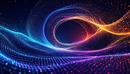 Abstract digital art swirling particles