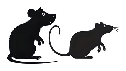 Isolated mouse animal with cartoon vector illustration on transparent background
