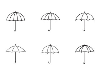 Obraz premium Elegant Umbrella Outlines Representing Protection from the Rain and Weather Conditions Graphic Design Element Decorative Symbols