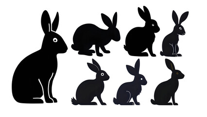 Isolated rabbit animal with cartoon vector illustration on transparent background