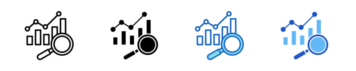 Benchmark Chart  Icon Set Multiple Style Collection