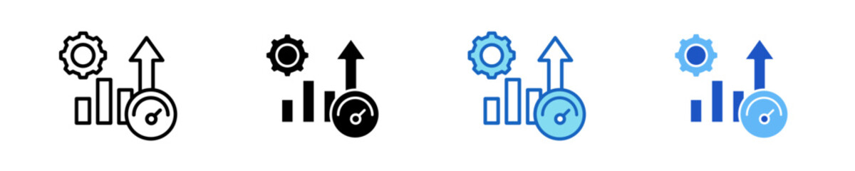 Performance Trend  Icon Set Multiple Style Collection