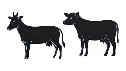 cow, cartoon, isolated, animal, transparent, farm, vector, illustration, drawing, graphic, character, design, art, agriculture, livestock, rural, nature, dairy, cute, funny, happy, simple, background,